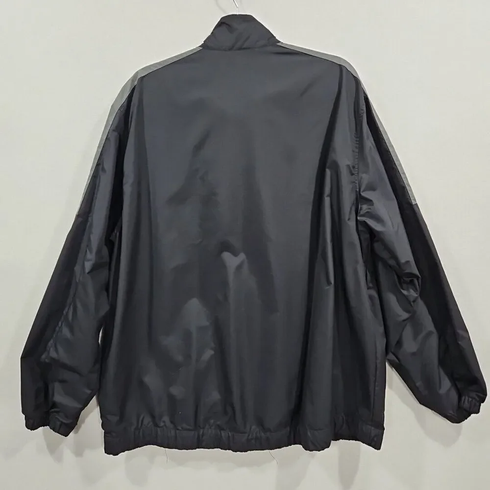 Nike Nylon‎ Jacket Men XL Black Gray Vintage Full Zip Oversized Windbreaker Y2K